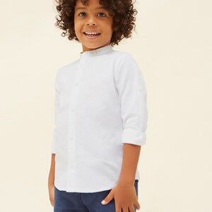 Mayoral Size 3 White Button Down Shirt Classic Style